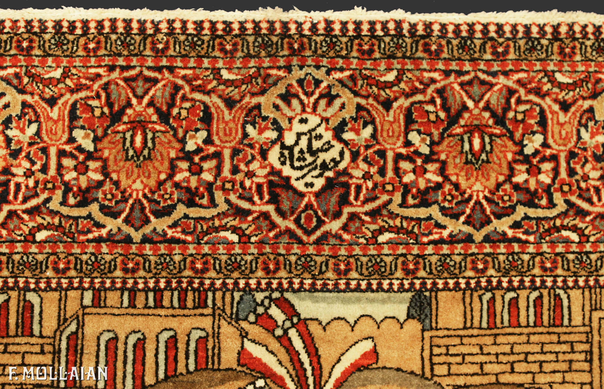 Tapis Persan Antique Kashan Mohtasham n°:41724256
